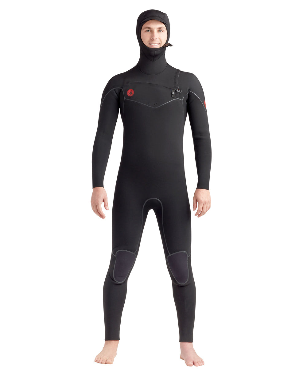 Red Cell 5/4/3mm Men's Chest-Zip Hooded Black Fullsuit Body Glove Online