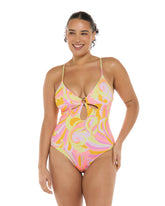 Sol Amarelo Maddie One-Piece Tank Swimsuit Body Glove For Sale