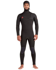 Red Cell 4/3mm Men's Chest-Zip Black Hooded Fullsuit Body Glove Outlet
