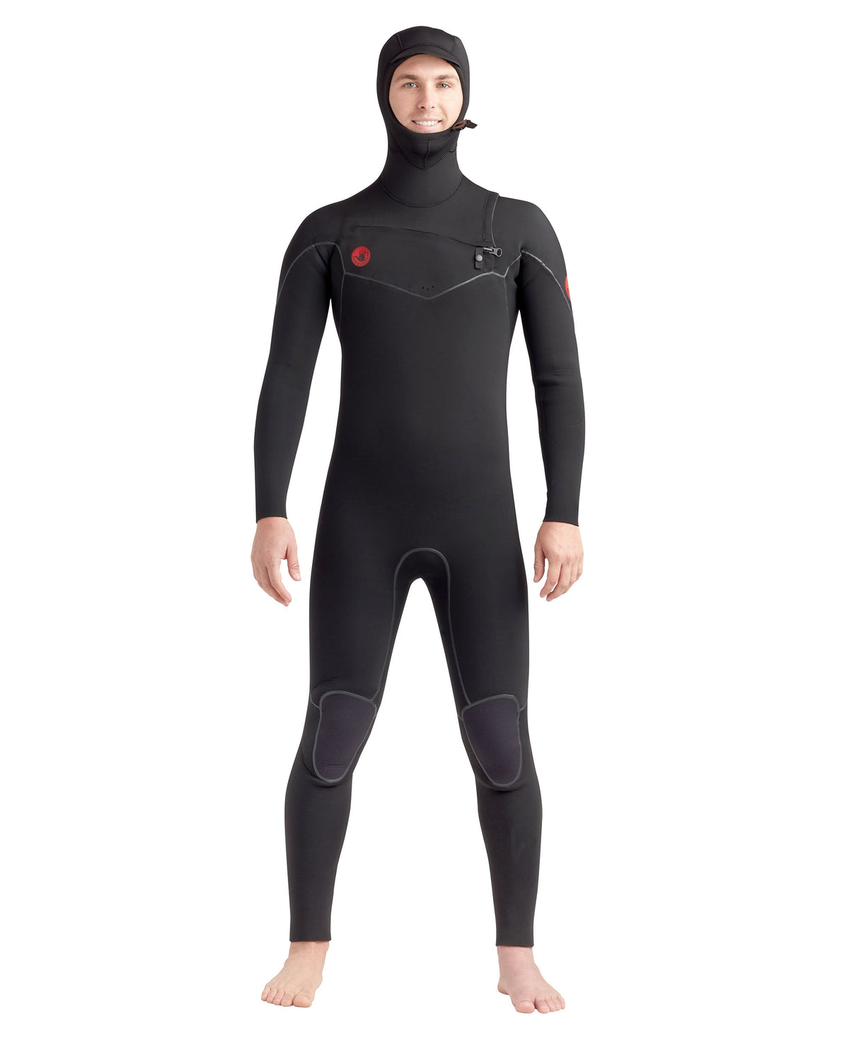 Red Cell 5/4/3mm Men's Chest-Zip Hooded Black Fullsuit Body Glove Online
