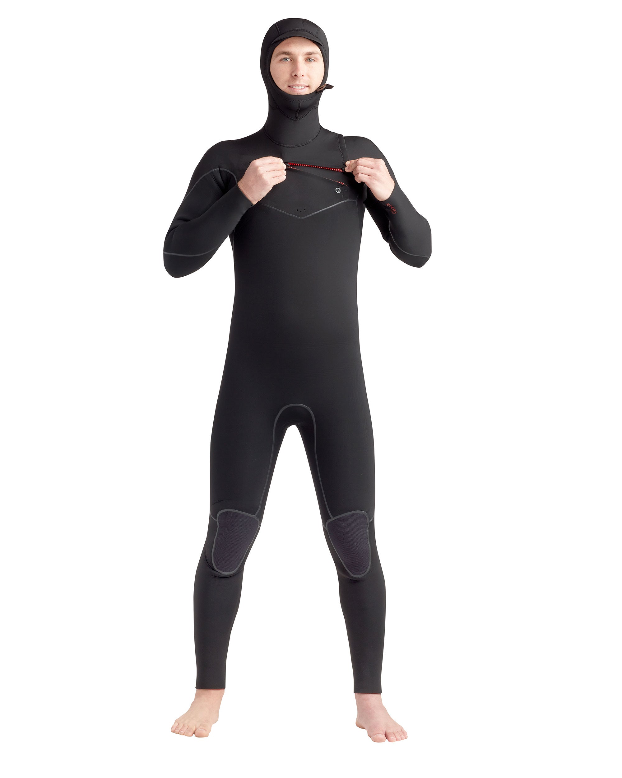 Red Cell 5/4/3mm Men's Chest-Zip Hooded Black Fullsuit Body Glove Online