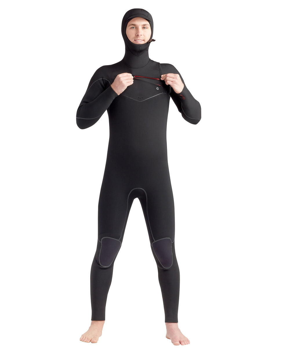 Red Cell 5/4/3mm Men's Chest-Zip Hooded Black Fullsuit Body Glove Online