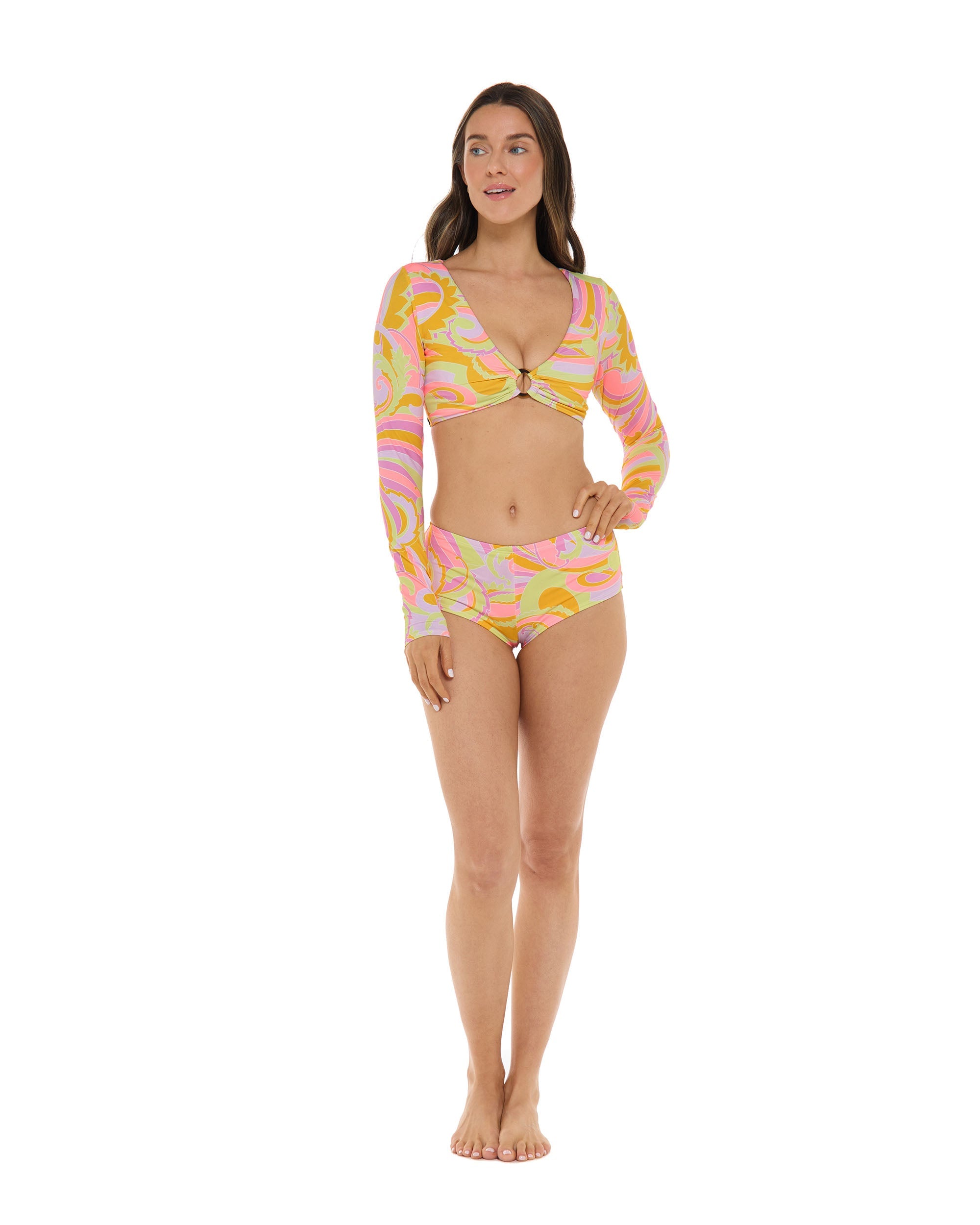 Sol Amarelo Mika Crop Top Body Glove New