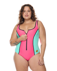 Groove Time After Time Plus Size One-Piece Swimsuit Body Glove New