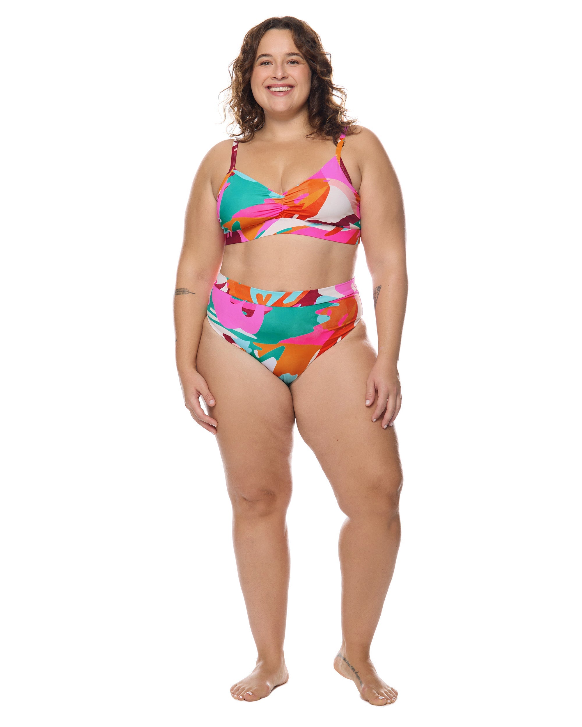 Hype Drew Plus Size Swim Top Body Glove New