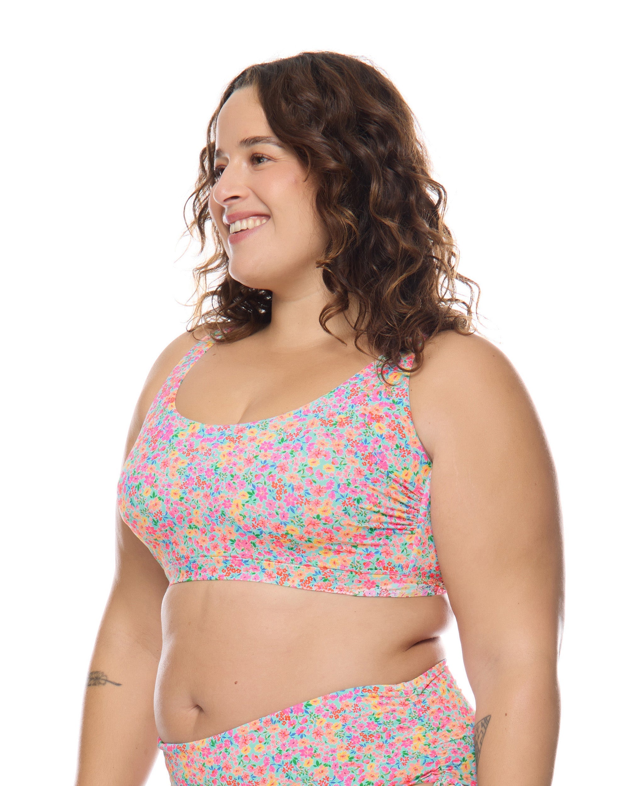Estella Amore Plus Size Scoop Bikini Top Body Glove New