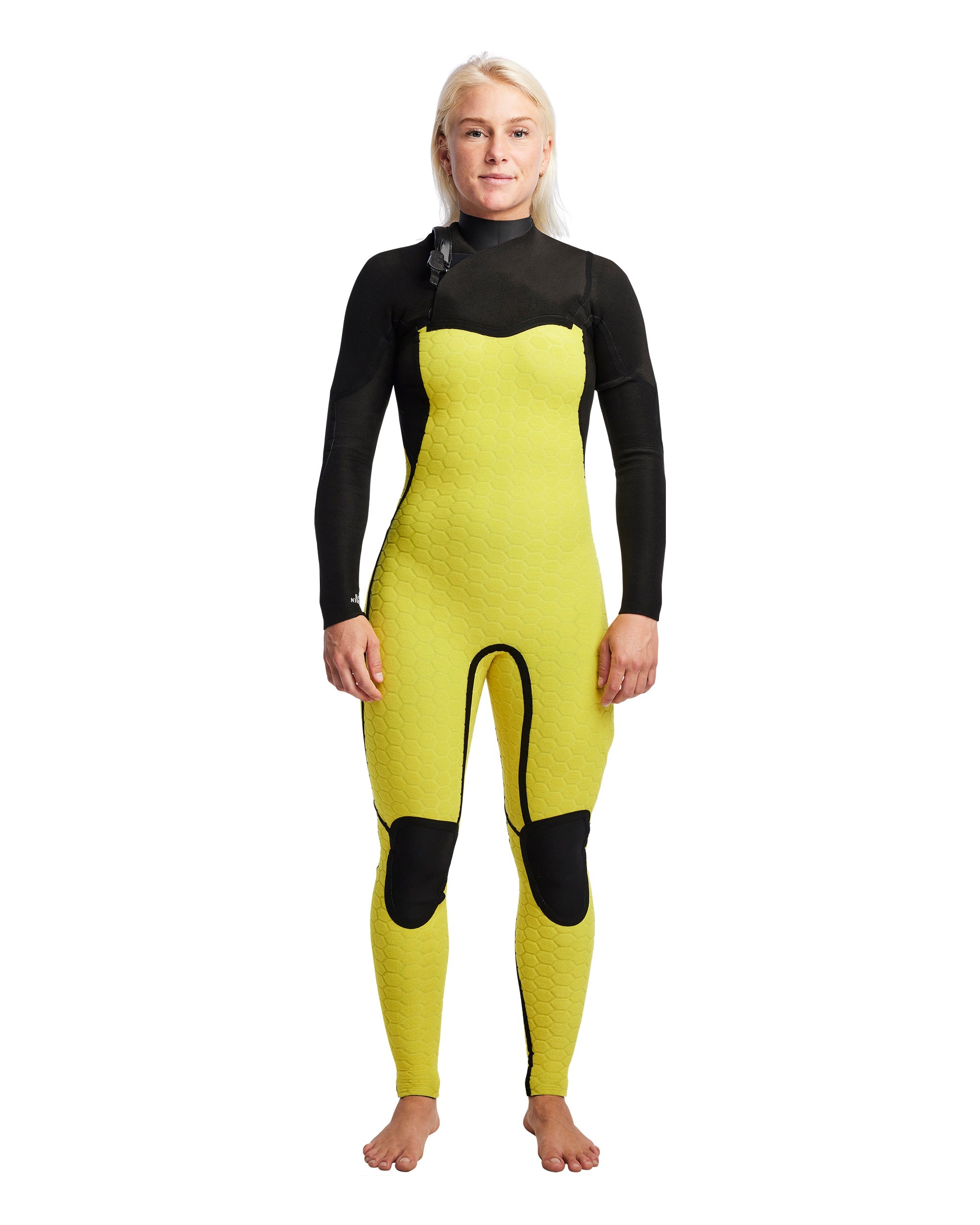 Women's Gold Cell 3/2mm Chest Zip Fullsuit Body Glove For Sale