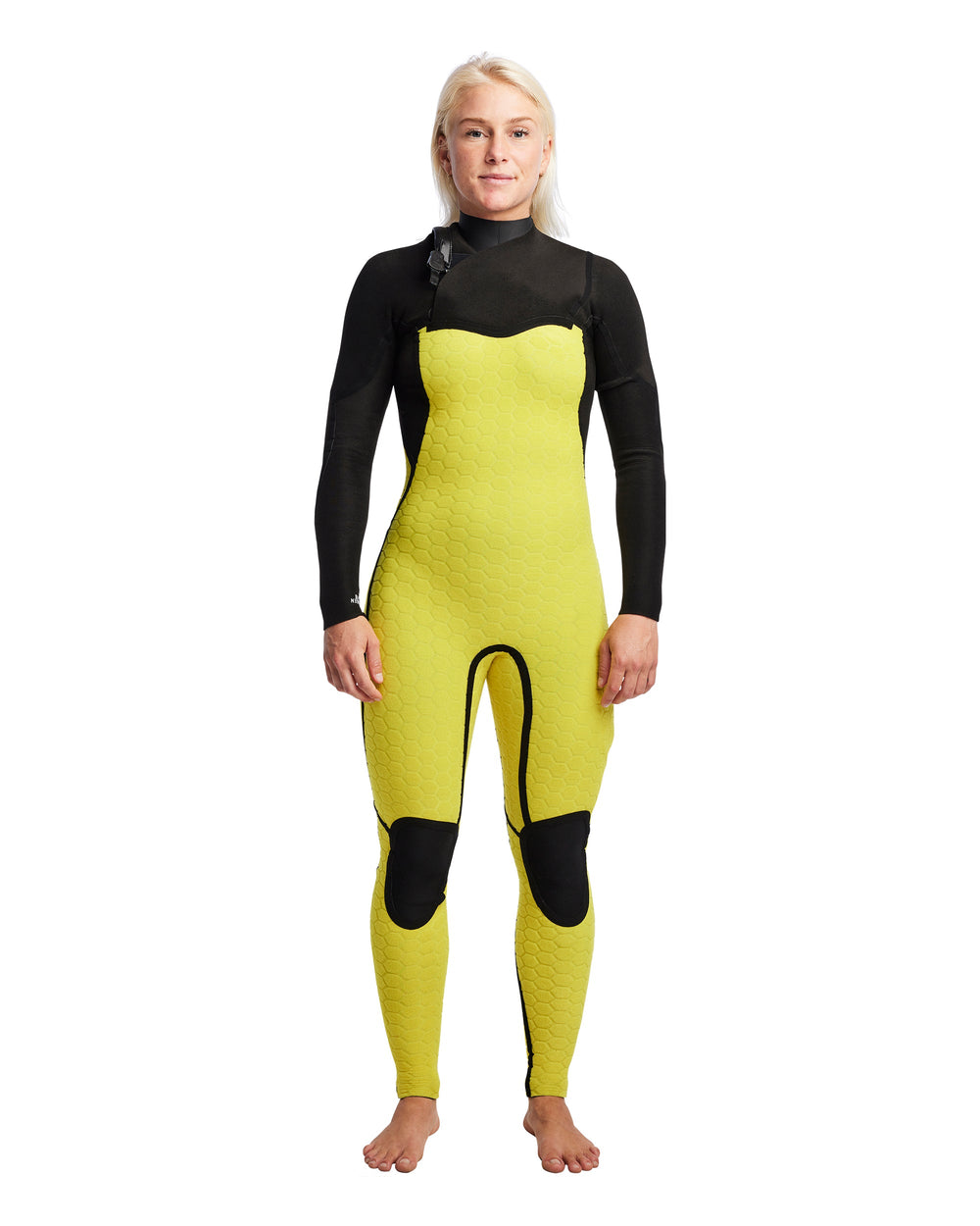 Women's Gold Cell 3/2mm Chest Zip Fullsuit Body Glove For Sale