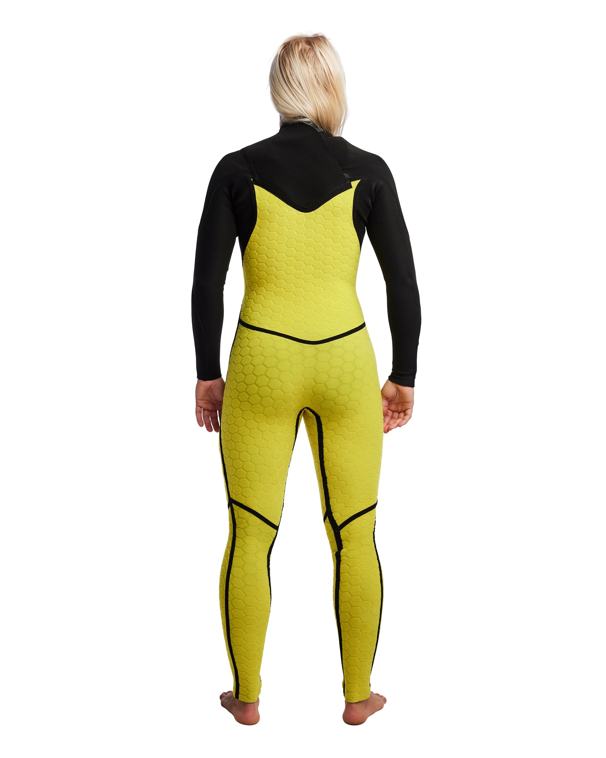 Women's Gold Cell 3/2mm Chest Zip Fullsuit Body Glove For Sale