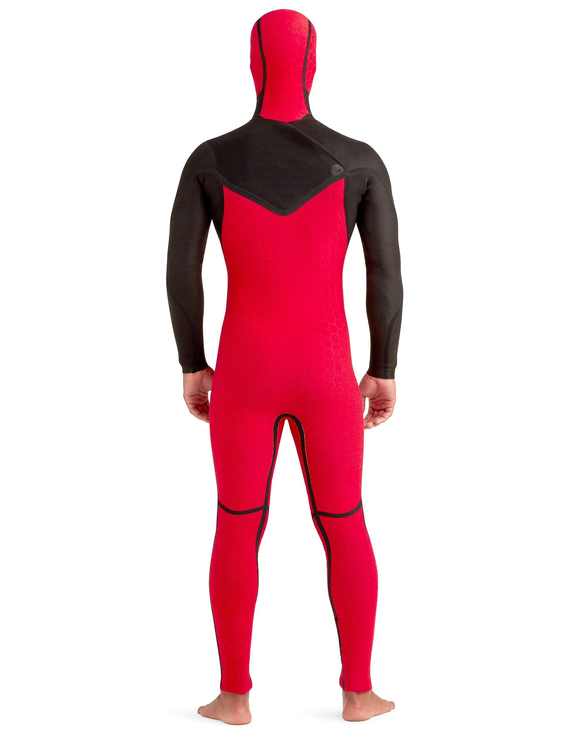 Red Cell 4/3mm Men's Chest-Zip Black Hooded Fullsuit Body Glove Outlet