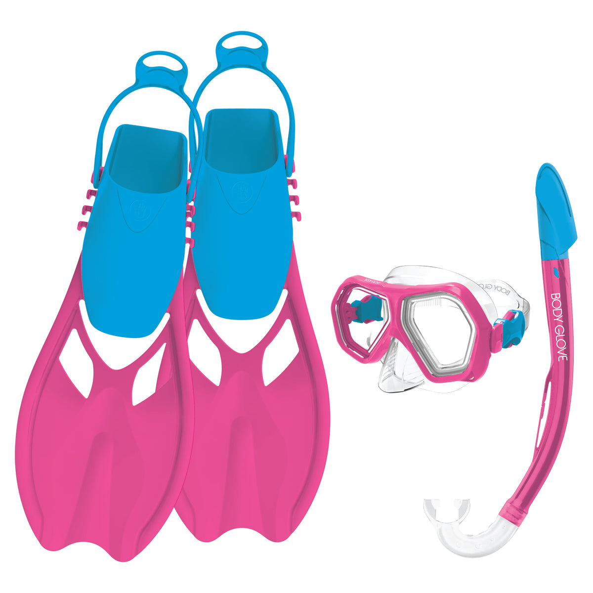 Kids Mischief Mask / Snorkel / Fins Complete Set Body Glove New